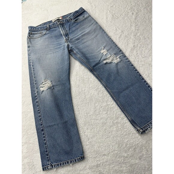 Levis 505 Jeans Men’s 38x30 90s Stonewash Straight Blue Red Tab Denim VTG Retro - Picture 11 of 16